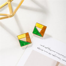 Load image into Gallery viewer, Contrast Color Personalised Square Earrings - The World's Shop