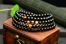Load image into Gallery viewer, Black 108 Beads Tiger Eye Stone Bracelet - The World's Shop