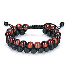 Load image into Gallery viewer, Tiger eye couple bracelets matte black agate beads bracelet - The World&#39;s Shop
