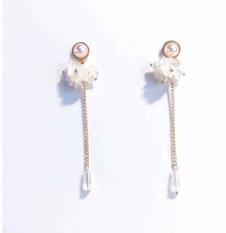 Fashion temperament super fairy wheat tassel beaded long earrings earrings female ear jewelry - The World's Shop