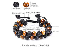Load image into Gallery viewer, Tiger eye couple bracelets matte black agate beads bracelet - The World&#39;s Shop
