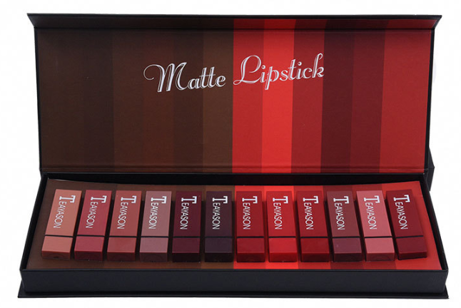 New Set of 12-color Square Tube Lipstick Matte Lipstick