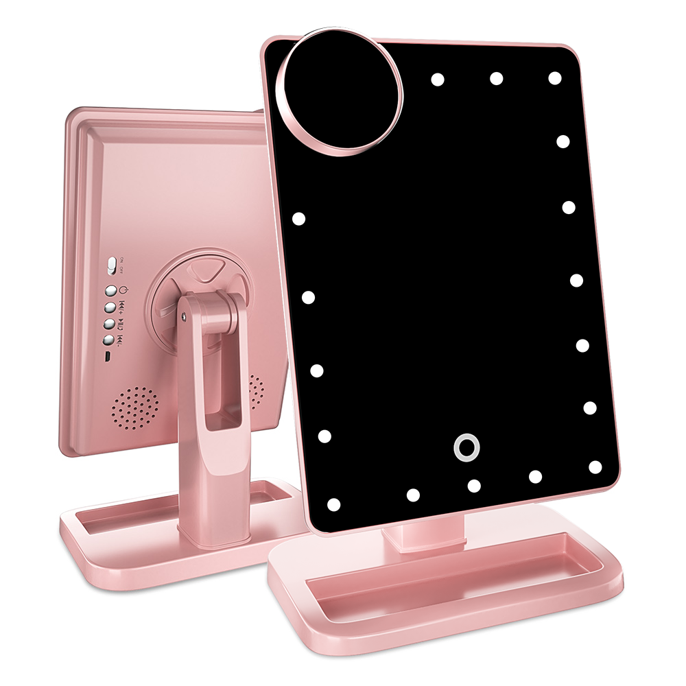 LED Illuminated Bluetooth Speaker Makeup Mirror Light Touch
