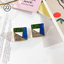 Load image into Gallery viewer, Contrast Color Personalised Square Earrings - The World&#39;s Shop
