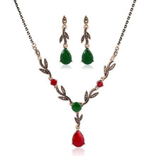 Load image into Gallery viewer, Leaf Water Drop Resin Gemstone Pendant Necklace - The World&#39;s Shop
