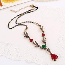 Load image into Gallery viewer, Leaf Water Drop Resin Gemstone Pendant Necklace - The World&#39;s Shop
