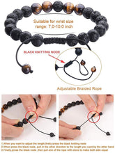 Load image into Gallery viewer, Tiger eye couple bracelets matte black agate beads bracelet - The World&#39;s Shop
