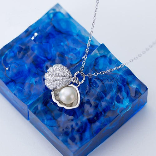 Cute Zircon Shell Pendant Chain Pearl Jewelry - The World's Shop
