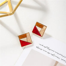 Load image into Gallery viewer, Contrast Color Personalised Square Earrings - The World&#39;s Shop
