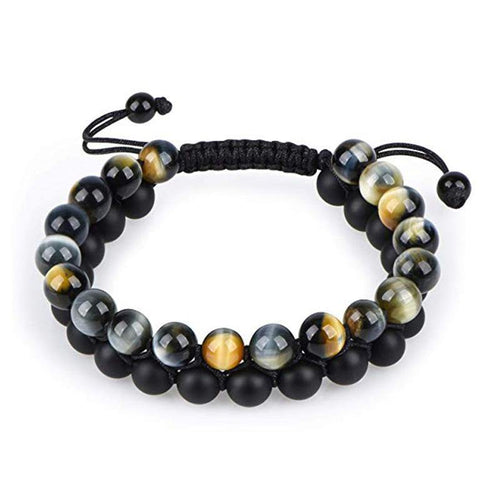 Tiger eye couple bracelets matte black agate beads bracelet - The World's Shop
