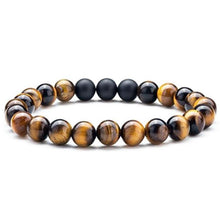Load image into Gallery viewer, Tiger eye couple bracelets matte black agate beads bracelet - The World&#39;s Shop
