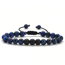 Load image into Gallery viewer, Tiger eye couple bracelets matte black agate beads bracelet - The World&#39;s Shop
