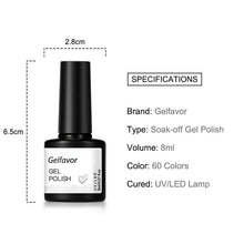 Load image into Gallery viewer, Gelfavor 8ml Gel Nail Polish Glitter For Manicure set - The World&#39;s Shop
