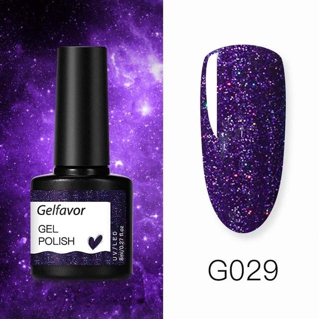 Gelfavor 8ml Gel Nail Polish Glitter For Manicure set - The World's Shop