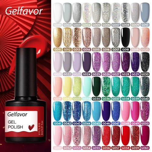 Gelfavor 8ml Gel Nail Polish Glitter For Manicure set - The World's Shop