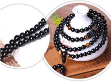 Load image into Gallery viewer, Black 108 Beads Tiger Eye Stone Bracelet - The World&#39;s Shop
