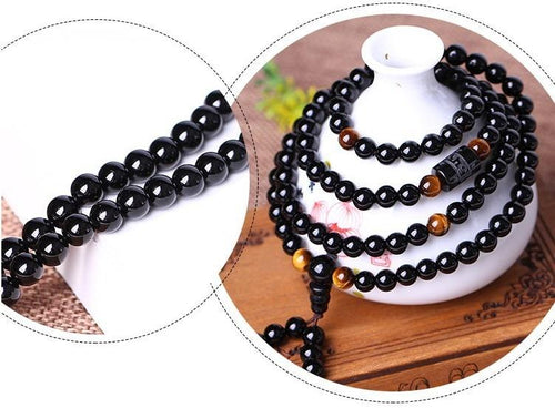 Black 108 Beads Tiger Eye Stone Bracelet - The World's Shop