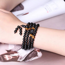Load image into Gallery viewer, Black 108 Beads Tiger Eye Stone Bracelet - The World&#39;s Shop
